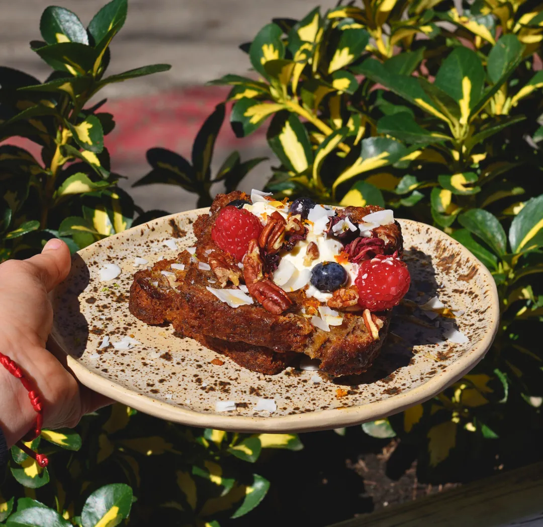 French toast with berries and cream