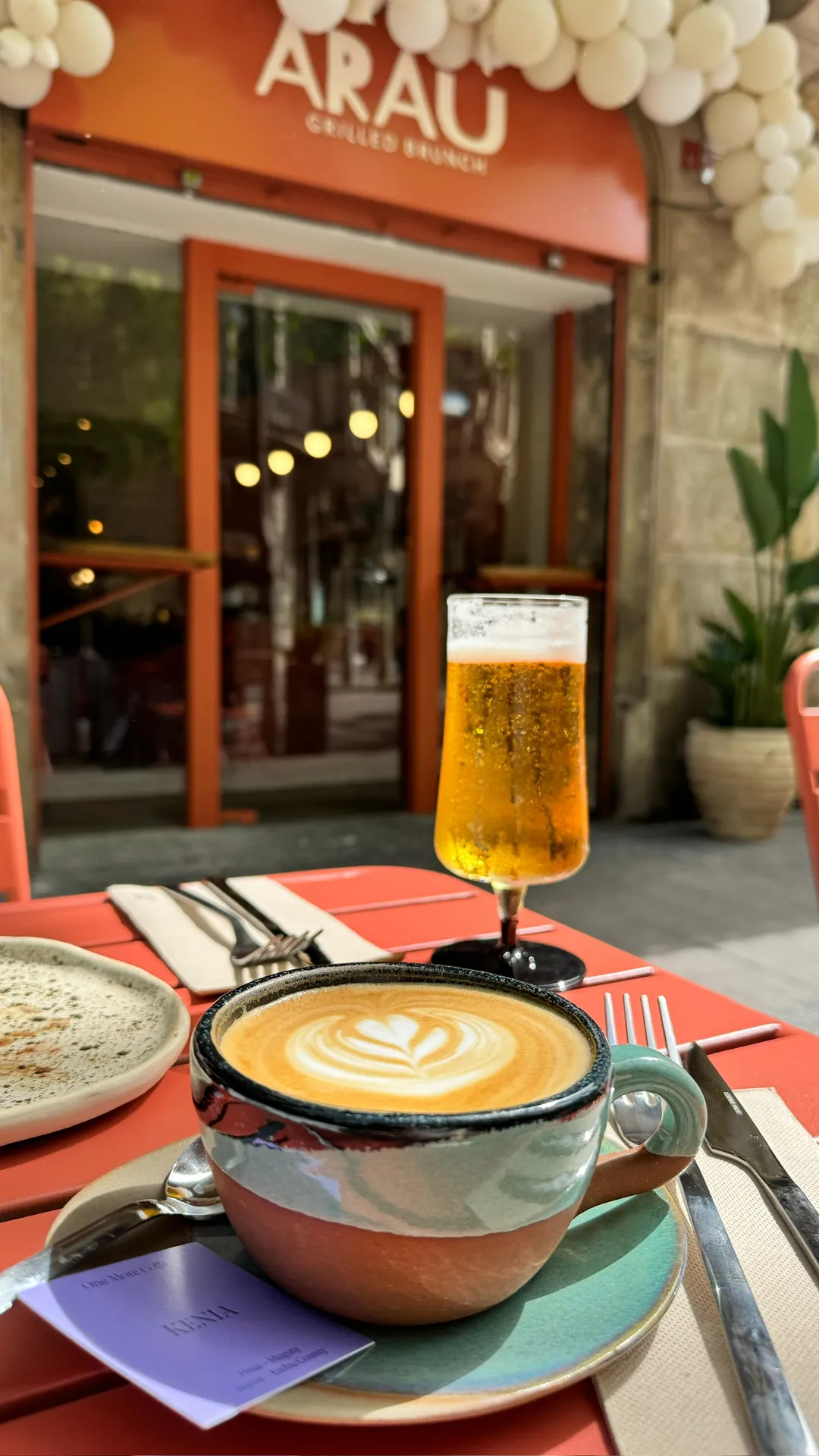 ARAU shared table with several dishes and coffee
